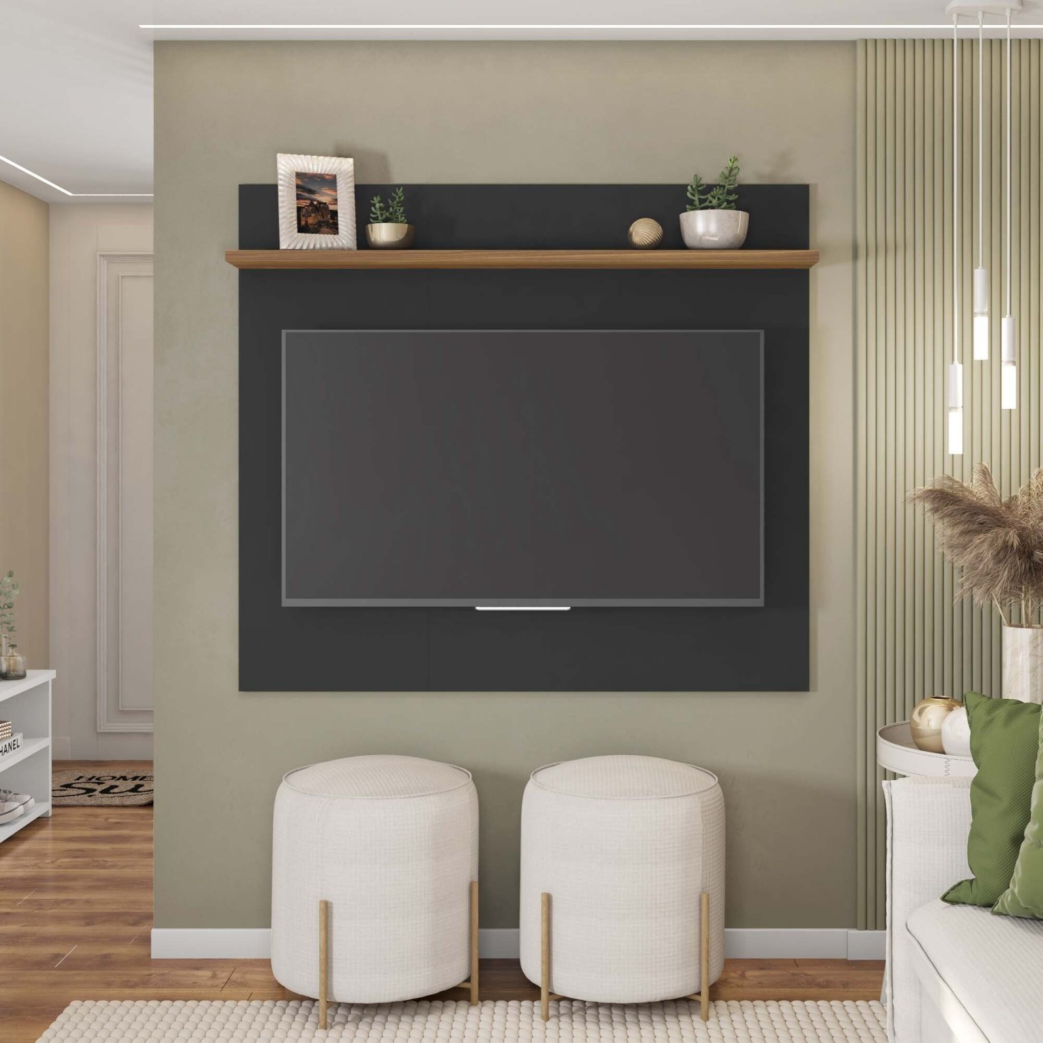 Painel para TV até 55 Polegadas em BP com 1 Prateleira 1.36 Multiverso ...