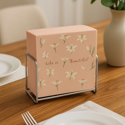 Guardanapo Estampado Rosê Life Is Beautiful 33cm 20 Folhas Duplas - Tuut