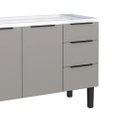 Ver imagem 4 de Armário de Cozinha 117cm Gabinete Aço 2 Portas e 3 Gavetas:Cinza