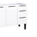 Ver imagem 7 de Armário de Cozinha 117cm Gabinete Aço 2 Portas e 3 Gavetas:Cinza