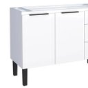 Ver imagem 6 de Armário de Cozinha 117cm Gabinete Aço 2 Portas e 3 Gavetas:Cinza