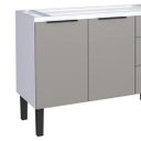 Ver imagem 3 de Armário de Cozinha 117cm Gabinete Aço 2 Portas e 3 Gavetas:Cinza