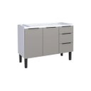 Ver imagem 1 de Armário de Cozinha 117cm Gabinete Aço 2 Portas e 3 Gavetas:Cinza