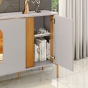 Ver imagem 5 de Aparador Buffet 4 Portas em MDP e MDF Tambaú Off White/Marromle