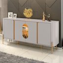 Ver imagem 1 de Aparador Buffet 4 Portas em MDP e MDF Tambaú Off White/Marromle