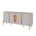 Ver imagem 2 de Aparador Buffet 4 Portas em MDP e MDF Tambaú Off White/Marromle