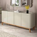 Ver imagem 1 de Buffet Balcão 180cm Sala com 4 Portas Flip 1.8 Patrimar Off White