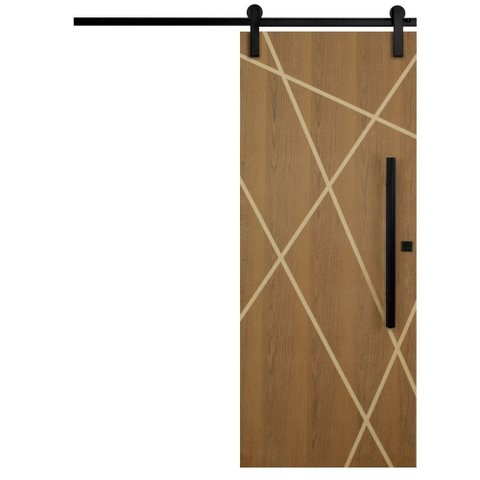 Porta de Correr Agatha Trilho Soft Pux. Tubolar Preto 1.20 X 2.10 Lado Direito – Hale