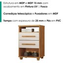 Ver imagem 5 de Mesa de Cabeceira 2 Gavetas 2 Nichos 45 cm Valente Plus Cedro Areia Rudk