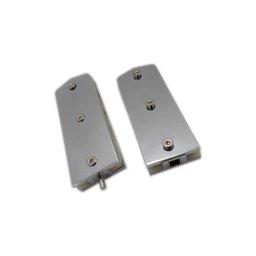 Kit dobradiça superior + inferior jumbo para porta pivotante de vidro temperado blindex - Cromado (z - 1