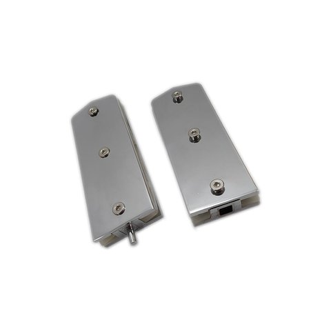 Kit dobradiça superior + inferior jumbo para porta pivotante de vidro temperado blindex - Cromado (z