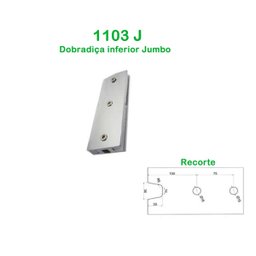 Kit dobradiça superior + inferior jumbo para porta pivotante de vidro temperado blindex - Cromado (z - 2