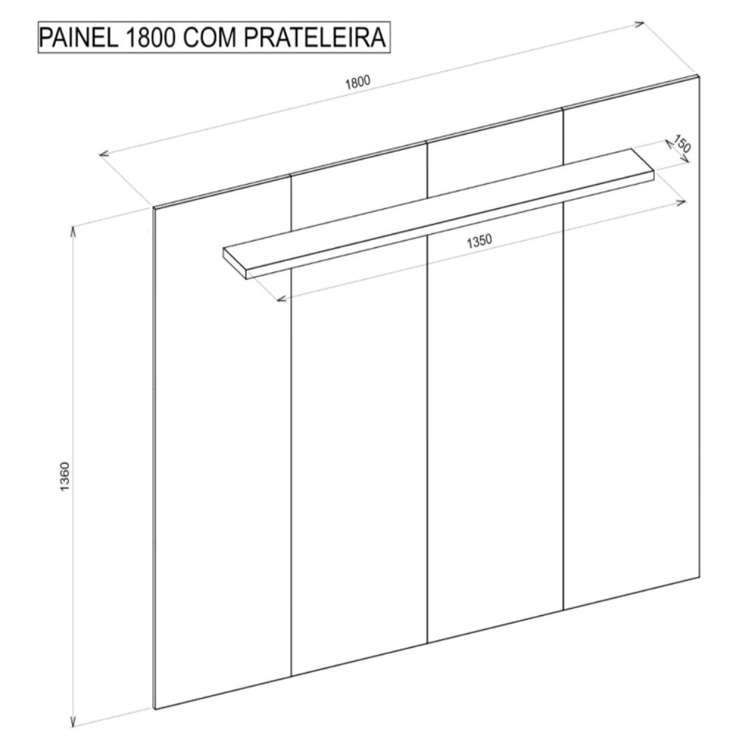 Painel para TV até 75 Polegadas em BP com 1 Prateleira 1.8 Multiverso CabeCasa MadeiraMadeira - 5