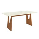 Ver imagem 1 de Mesa de Jantar Kappesberg em Madeira Maciça com Tampo de Vidro Off White 180cm