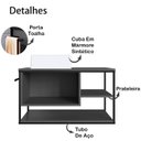 Ver imagem 3 de Gabinete Suspenso Banheiro 80 Cm com Cuba Preto Grafite P1007 Pp