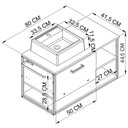 Ver imagem 4 de Gabinete Suspenso Banheiro 80 Cm com Cuba Preto Grafite P1007 Pp