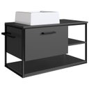 Ver imagem 1 de Gabinete Suspenso Banheiro 80 Cm com Cuba Preto Grafite P1007 Pp