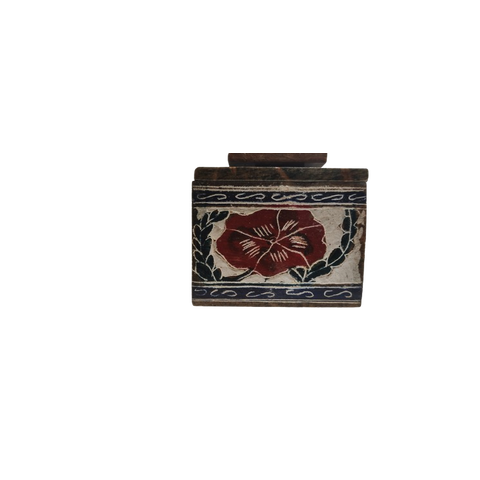 Manteigueira Francesa Quadrada em Pedra Sabão Decorada - Flor