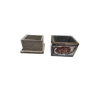 Ver imagem 3 de Manteigueira Francesa Quadrada em Pedra Sabão Decorada - Flor