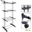 Ver imagem 2 de Multi Varal de Chão com Bandejas e Pés Dobráveis 3 Andares com Cabideiro- Cinza