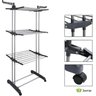 Multi Varal de Chão com Bandejas e Pés Dobráveis 3 Andares com Cabideiro- Cinza - 2
