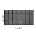 Ver imagem 2 de Painel Estofado Luxo Clara 90cm Solteiro para Cama Box Corino Cinza - Gat Magazine