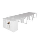 Ver imagem 2 de Estação de Trabalho 4,50m 6 Pessoas com Armário 2 Portas F5 Cor:branco