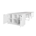 Ver imagem 3 de Estação de Trabalho 4,50m 6 Pessoas com Armário 2 Portas F5 Cor:branco