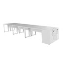 Ver imagem 7 de Estação de Trabalho 4,50m 6 Pessoas com Armário 2 Portas F5 Cor:branco