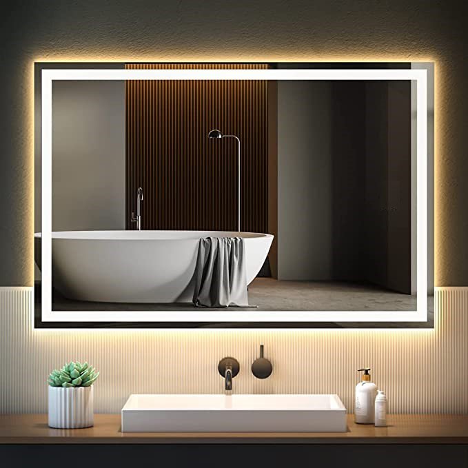 Espelho jateado iluminado com led quente 60x80cm Woodglass - 9