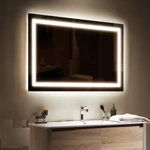 Espelho jateado iluminado com led quente 60x80cm Woodglass - 2