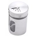 Ver imagem 1 de Pote Porta Condimentos Saleiro Pimenteiro Vidro Aço Inox Tampa Armazenar Sal Pimenta Tempero - Prata