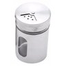 Pote Porta Condimentos Saleiro Pimenteiro Vidro Aço Inox Tampa Armazenar Sal Pimenta Tempero - Prata - 1