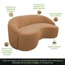 Ver imagem 3 de Sofá Curvo Montserrat 180cm 03 Lugares Bouclé Terracota - Nexta Casa