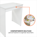 Ver imagem 4 de Escrivaninha com Gaveta Bau Computador Prateleira Multiuso Home Office Estudos para Quarto