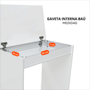 Ver imagem 3 de Escrivaninha com Gaveta Bau Computador Prateleira Multiuso Home Office Estudos para Quarto