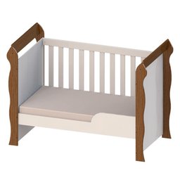 Quarto de Bebê Gran Selena Berço Mini Cama Mirelle Cômoda Infantil com Porta Branco Amadeirado - 3