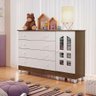 Quarto de Bebê Gran Selena Berço Mini Cama Mirelle Cômoda Infantil com Porta Branco Amadeirado - 5