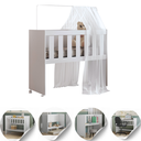 Ver imagem 1 de Mini Berço Multifuncional 5 em 1 Mdf Quarto Bebê Moderno:branco