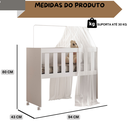 Ver imagem 7 de Mini Berço Multifuncional 5 em 1 Mdf Quarto Bebê Moderno:branco