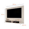 Painel para TV Suspenso 43 Pol Off White Nicho Copacabana - 4