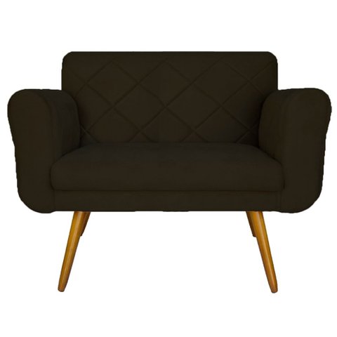 Namoradeira 02 Lugares Isabella Consultório Loja Suede Marrom - LM DECOR