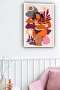 Ver imagem 1 de Quadro Decorativo Abstrato Tropical Mulher - 70x50cm:moldura Branca