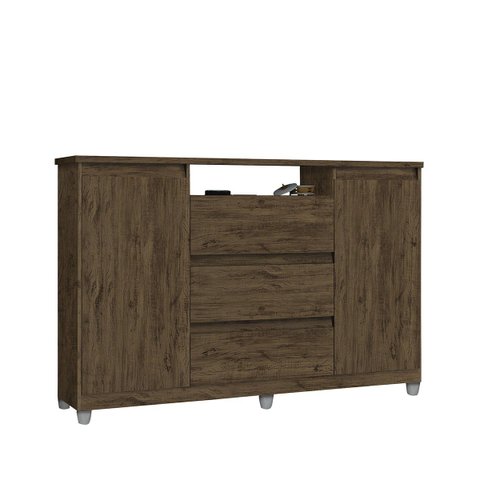 Cômoda Vênus Sapateira 2 Portas e 3 Gavetas Amêndoa Quarto Luxo