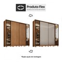 Ver imagem 4 de Guarda Roupa Casal Laredo 4 Portas Flex Amêndola Touch/nude Prime Tx com Vidro Reflecta e Pés -