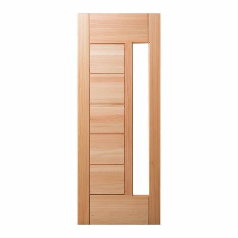 Folha de Porta Maciça em Eucalipto Acabamento Natural 210x70cm PM76 Lira Cruzeiro Portas