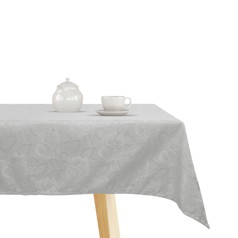 Toalha de Mesa Jacquard Premium Pequena 100x100 Admirare Elegância Praticidade - Silver