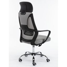 Cadeira Escritório Presidente Tela Mesh Anatômica Apoio de Cabeça Cinza - 1