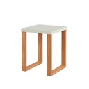 Ver imagem 2 de Mesa de Canto Madeira Industrial 44 Cm 100% Mdf Dalla Costa Cor:off White com Freijó