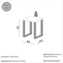 Ver imagem 3 de Mesa de Canto Madeira Industrial 44 Cm 100% Mdf Dalla Costa Cor:off White com Freijó